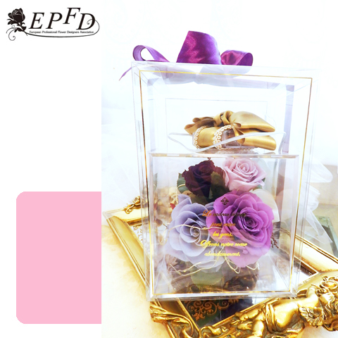 プリザーブドフラワー　キューブメリアLED付