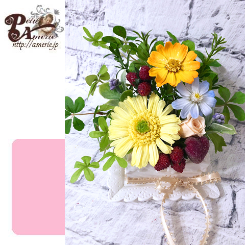 プリザーブドフラワー　ケーキプランター