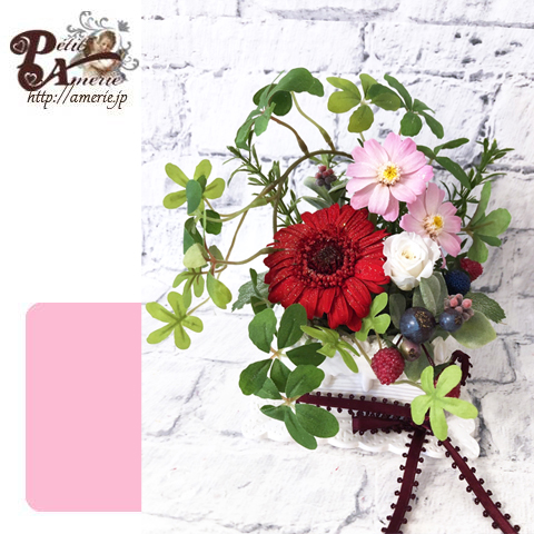 プリザーブドフラワー　ケーキプランター