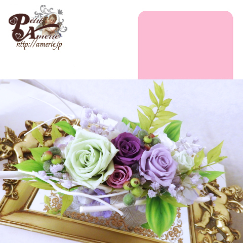 プリザーブドフラワー　白枝のホリゾンタル