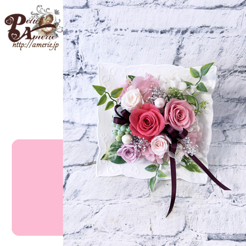 プリザーブドフラワー　スクエアアレンジ