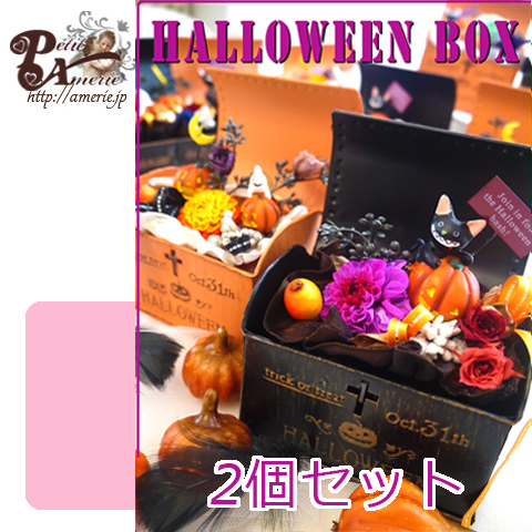 プリザーブドフラワー　ハロウィンボックス2個セット