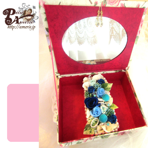 プリザーブドフラワー　クイーンローズのミラーBOX