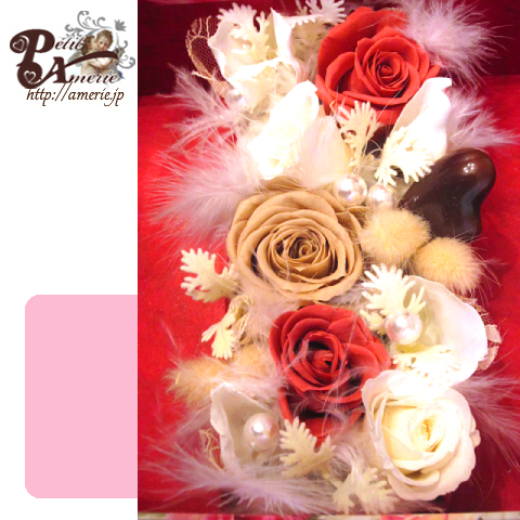 プリザーブドフラワー　クイーンローズのミラーBOX