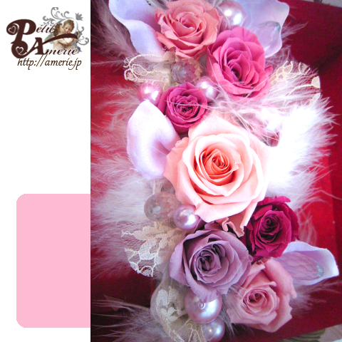 プリザーブドフラワー　クイーンローズのミラーBOX