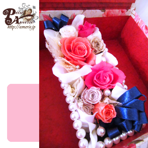 プリザーブドフラワー　クイーンローズのミラーBOX