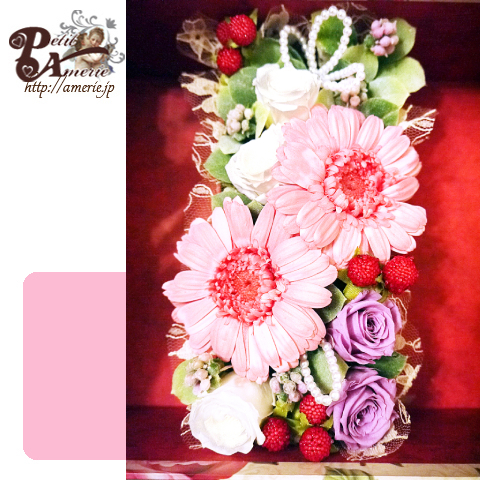 プリザーブドフラワー　クイーンローズのミラーBOX