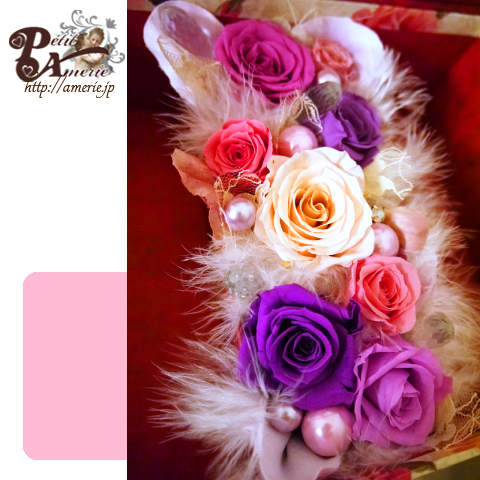 プリザーブドフラワー　クイーンローズのミラーBOX