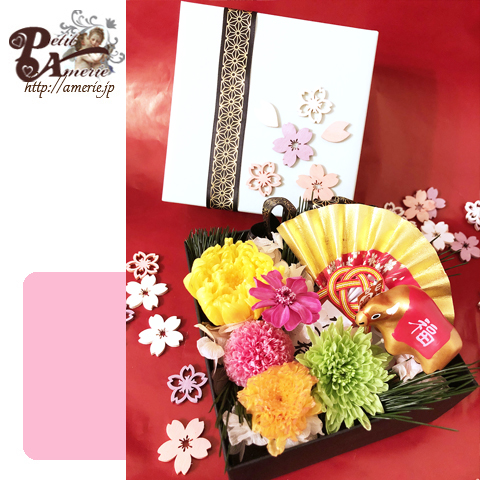 プリザーブドフラワー　和風お重箱