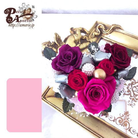 プリザーブドフラワー　ローズいっぱいのハートアレンジ