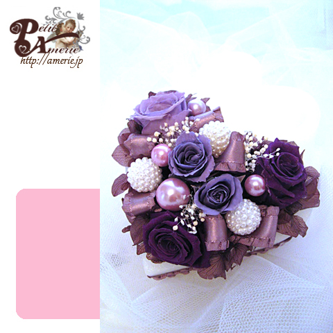 プリザーブドフラワー　ローズいっぱいのハートアレンジ