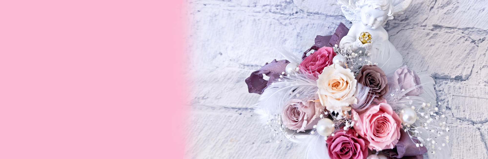 プリザーブドフラワー　エンジェルアレンジ