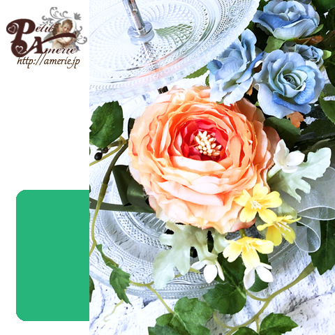 アーティフィシャルフラワー　アフタヌーンティープレート