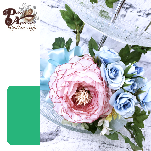 アーティフィシャルフラワー　アフタヌーンティープレート