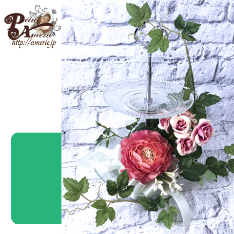 アーティフィシャルフラワー　アフタヌーンティープレート