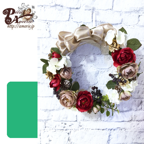 アーティフィシャルフラワー　クリスマスリース