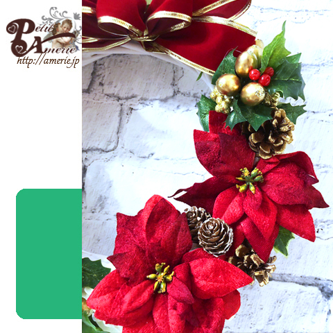 アーティフィシャルフラワー　クリスマスリース